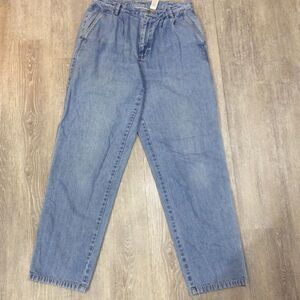 Liz Claiborne Lizwear 90s Vintage Pleated Tapered Jeans Size 12 Made Hong Kong